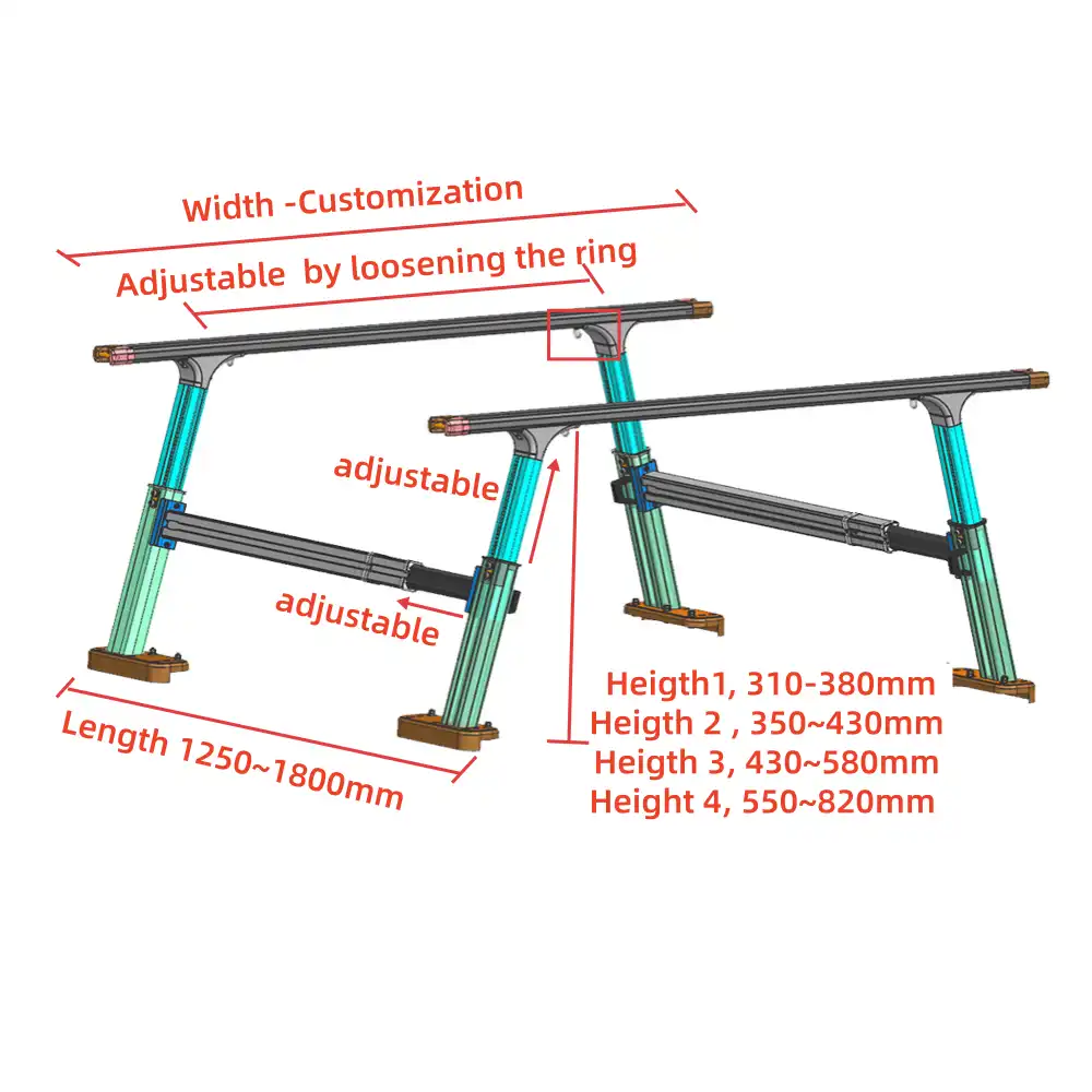 Aluminum T-Slot Pickup Truck Bed Rack for Rooftop Tent, Ladder & Cargo Accessories
